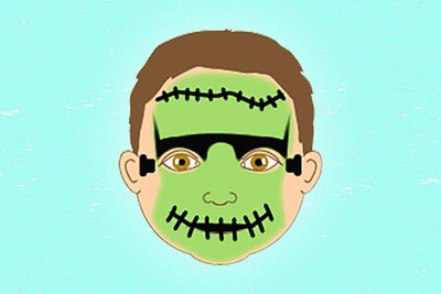 Freaky Frankenstein's monster face paint