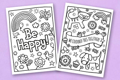 Positive posters for kids to colour in