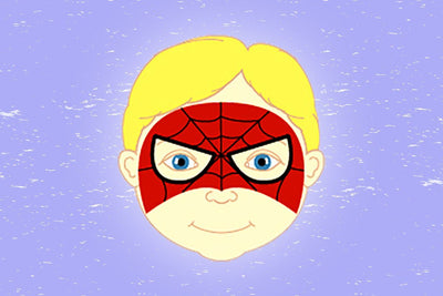 Spider–Man face paint in 5 minutes flat