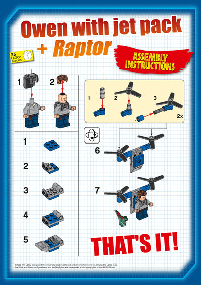 03 Owen Jet Pack and Raptor 122328 LEGO® Jurassic World™ 
