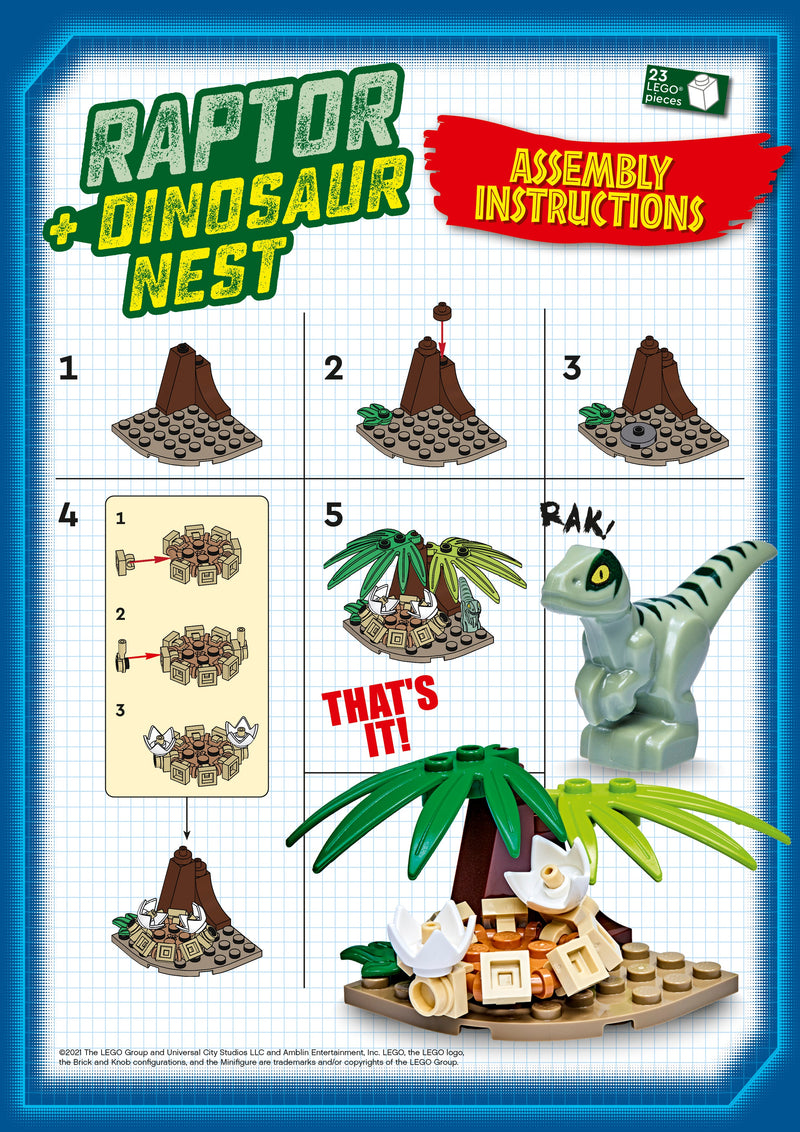 Raptor & Dino Nest 122221 LEGO® Jurassic World™ 